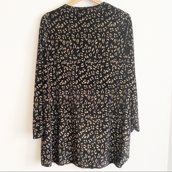 Show Me Your MuMu Glitter Cheetah Toby Swing Dress Black Gold S NWT - Picture 8 of 9